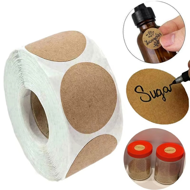 Kitchen.Baking Labels - 1 Rotolo di Adesivi Rotondi Bianchi
