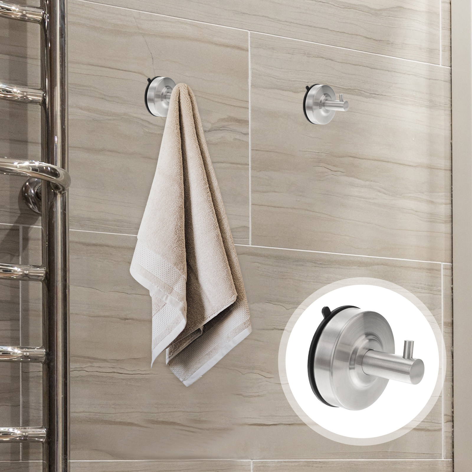 Kitchen Utensils - 2 Pezzi Ganci a Ventosa Premium