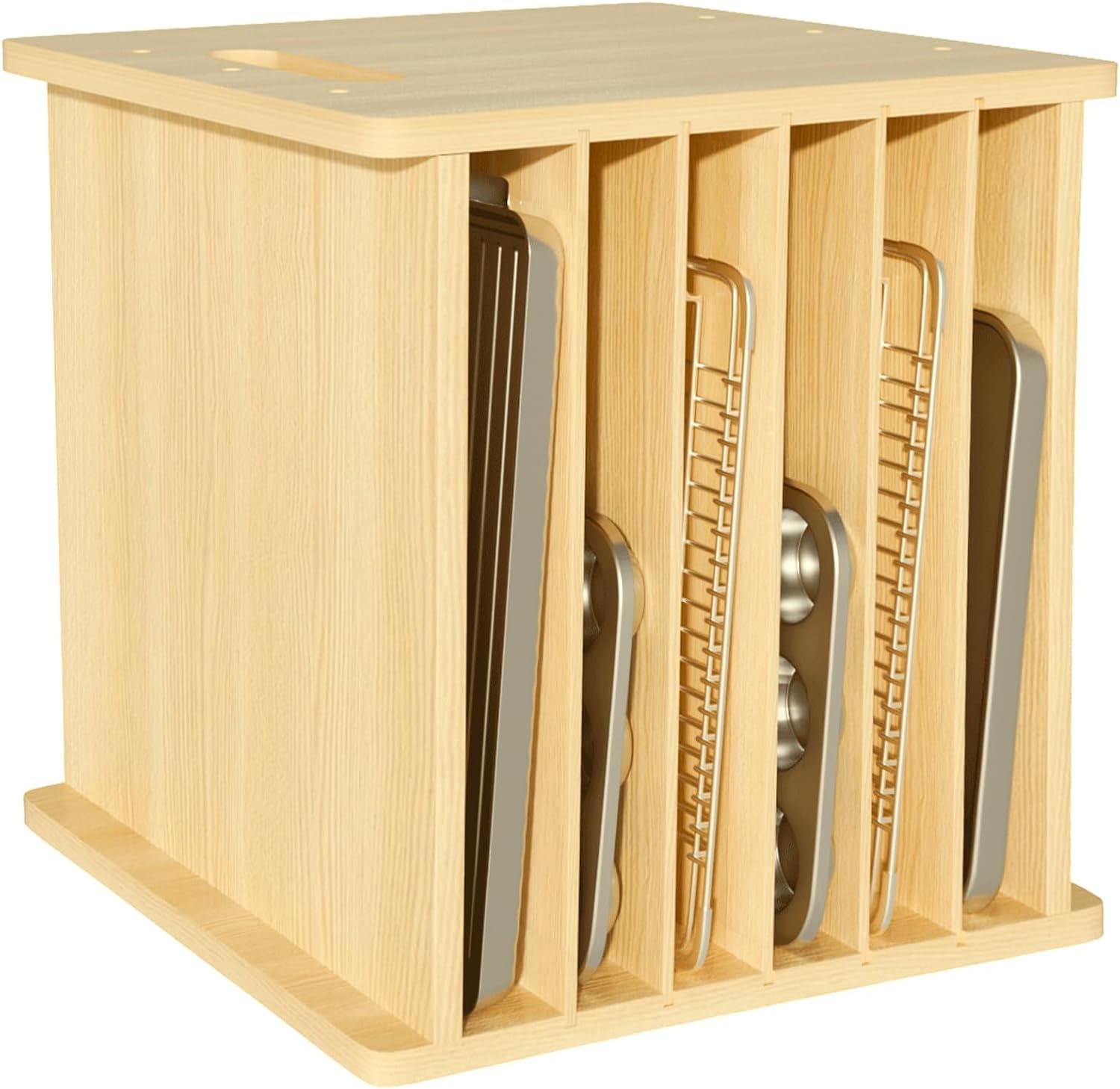 Kitchen Cabinet Baking Sheet Organizer - Organizzatore Divisorio in Legno per Teglie