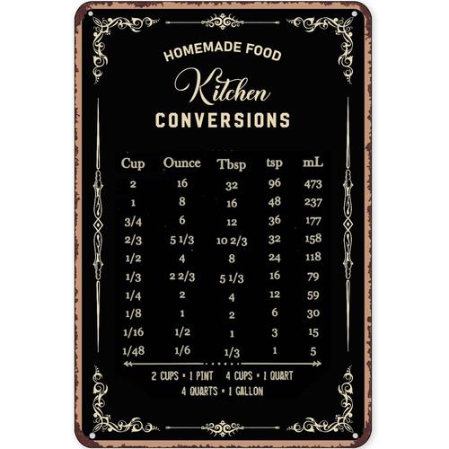 Targa rustica in latta decorat - Kitchen Baking Conversion Chart recensione e prezzo