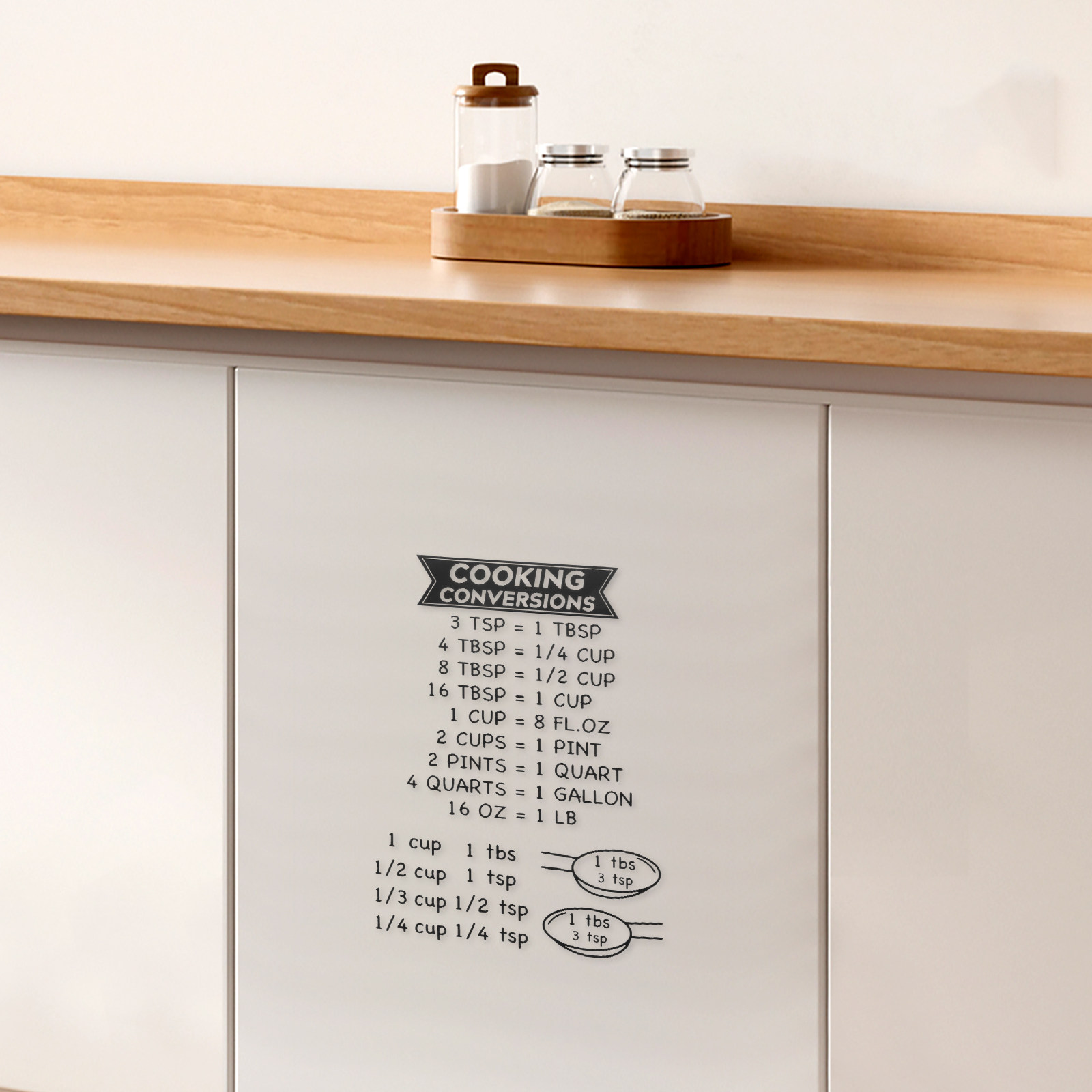 2 Pezzi Adesivi con Tabella di - Kitchen Baking Conversion Chart recensione e prezzo