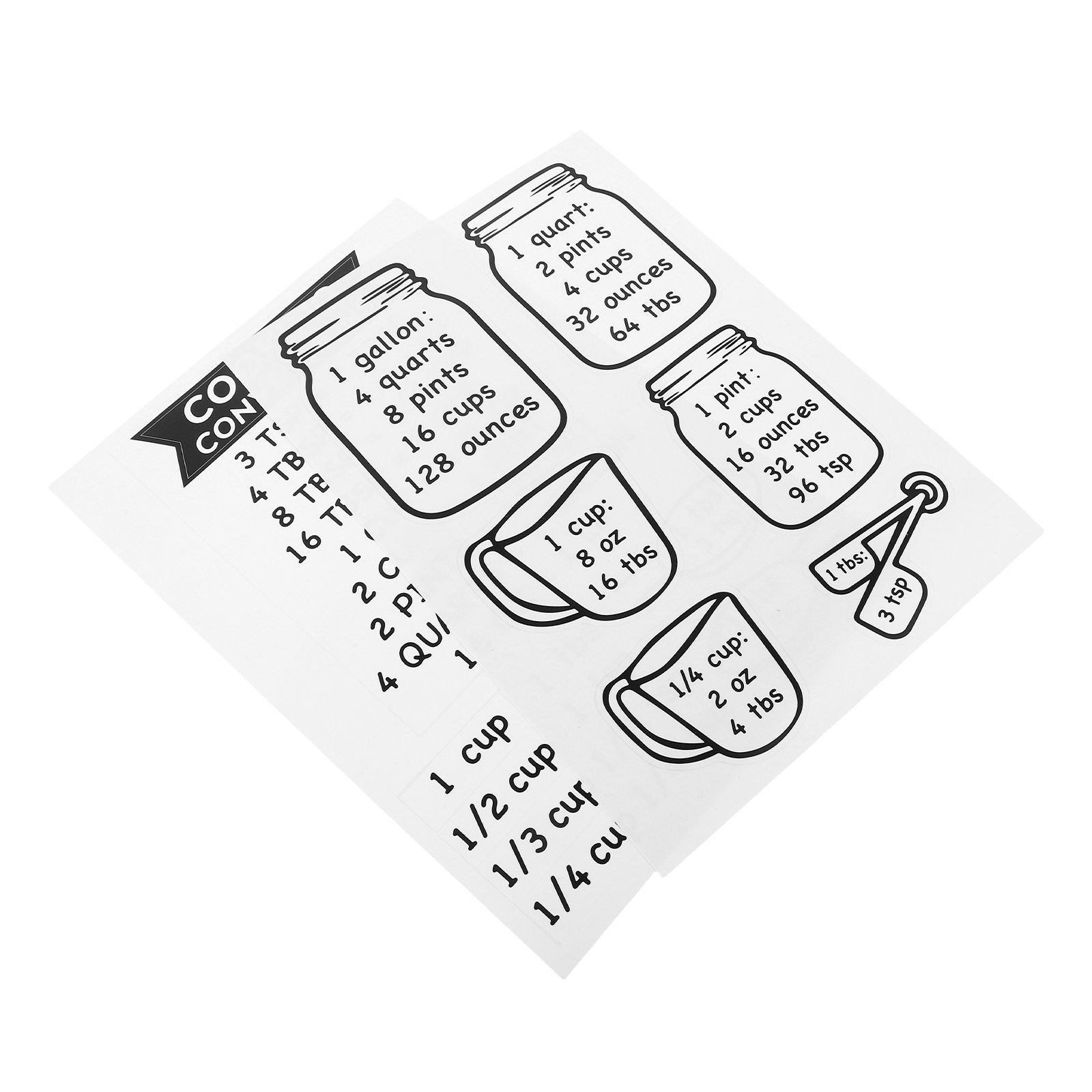 2 Pezzi Adesivo Tabella di Con - Kitchen Baking Conversion Chart recensione e prezzo